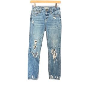 Willow + Root | Buckle| Distressed Straight Denim